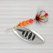 Блешня обертова ZEOX Reactive Long № 3, 10г, колір 008 Silver-Black Dot